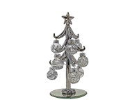Silver Metallic Tree 6 inch with 9 Ornaments GB-XM-1175