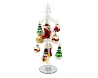 Clear Tree Classic Christmas 10 inch with 12 Ornaments GB-XM-1185