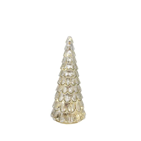 9.5 inch Silver Tiered LED Glass Tree