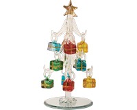 Clear Glass Tree 6 inch with Gift Box Ornaments-XM-425