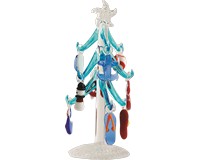 Blue Glass Tree 6 inch with Nautical Ornaments-XM-974