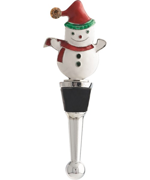 Metal Bottle Stopper Snowman