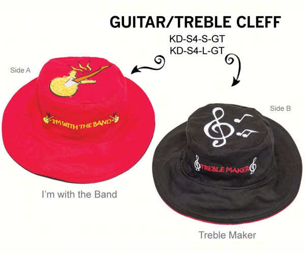 Guitar Treble Clef Reversible Kids Hat Small