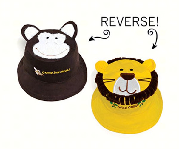 Monkey/Lion Reversible Kids Hat Small