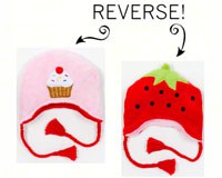 Strawberry/Cupcake Reversible Kids Winter Hat Large-LCKDWLSC