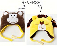 Lion/Monkey Reversible Kid's Winter Hat Small-LCKDWSLO