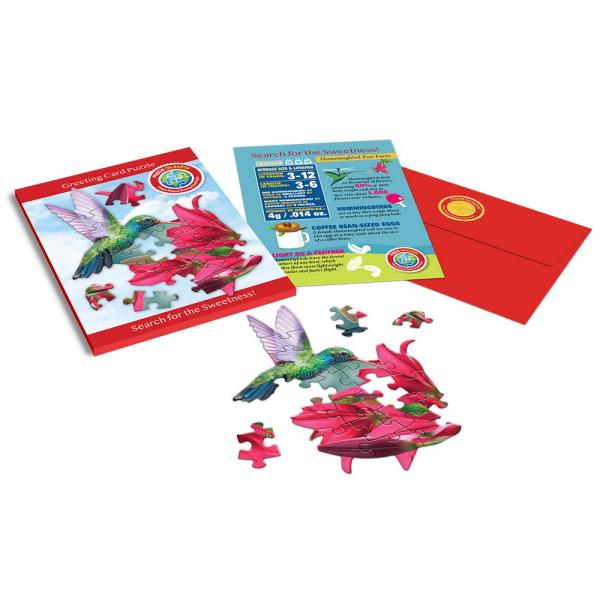 Piece on Earth Hummingbird Greating Card Puzzle 20 pc