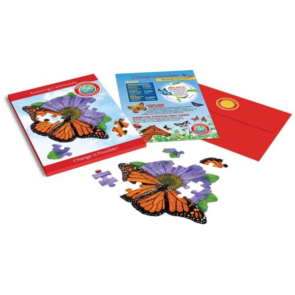 Piece on Earth Butterfly Greeting Card Puzzle  20 pc