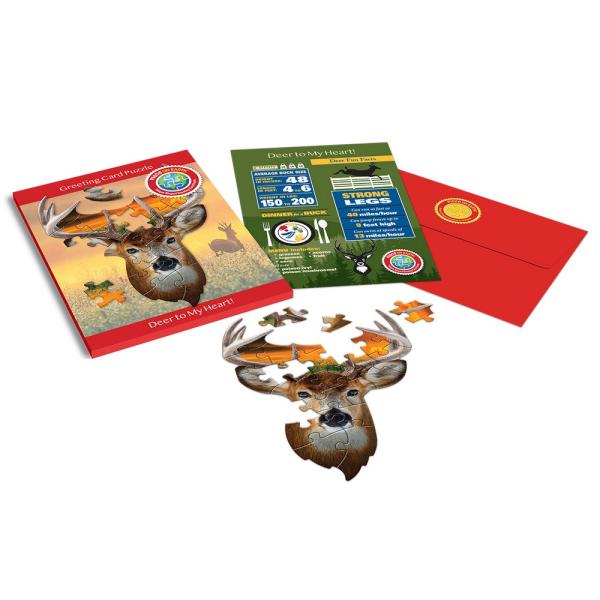 Piece on Earth Deer Greeting Card Puzzle 20 pc