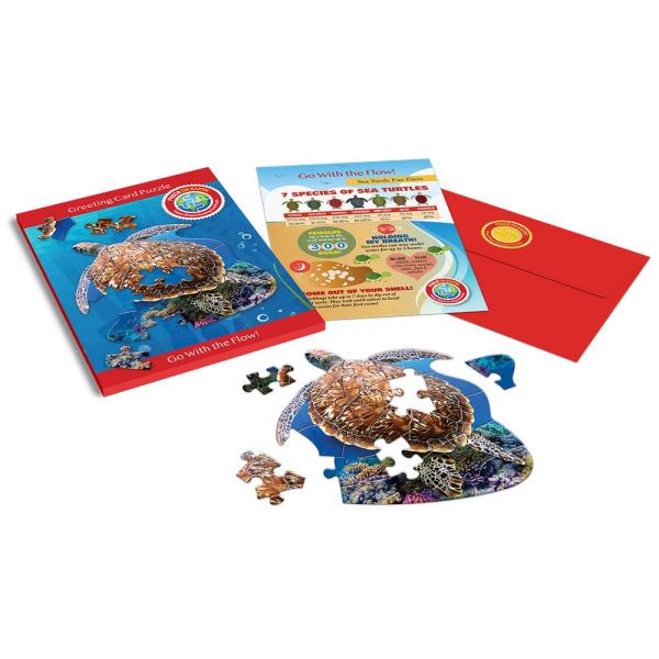 Piece on Earth Sea Turtle Greeting Card Puzzle 20 pc