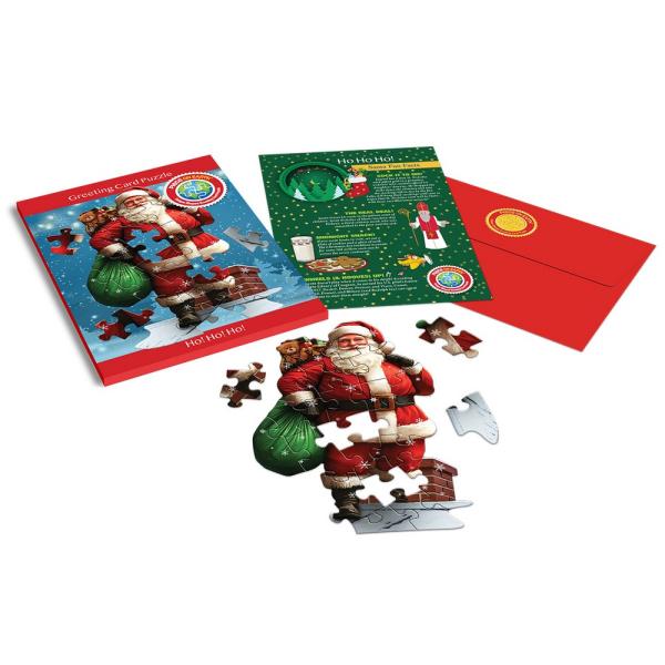 Piece on Earth Santa Greeting Card Puzzle 20 pc