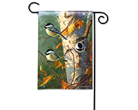 Chickadee Trio Garden Flag-MAIL31911