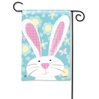 Gingham Bunny Garden Flag-MAIL33065