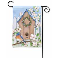 Dogwood Birdhouse Garden Flag-MAIL33235