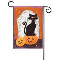Black Cat and Pumpkins Garden Flag-MAIL36856