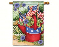Patriotic Watering Can Std Flag-MAIL91503