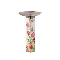 Bloom with Grace Bird Bath Art Pole with Stainless Steel Topper Plus Frieght-MAILBB1030