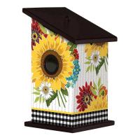 Sunflower Checks Birdhouse plus Freight-MAILBH9038
