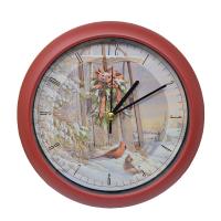 Wintertime Sleigh Cardinals 8 inch Sound Clock-MFXS8WWST