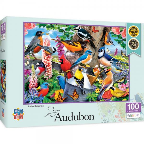 Audubon Spring Gathering Puzzle 100pc