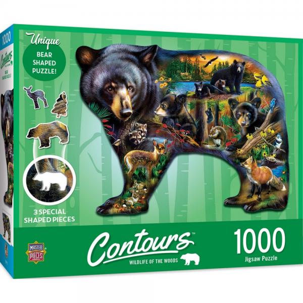 Contours Shaped Wildlife of the Woods 1000 Piece Puzzle