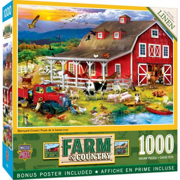 Farm & Country Barnyard Crowd 1000 Piece Puzzle