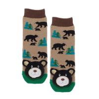 Black Bear & Cub Toddler Slipper Socks-MM27113