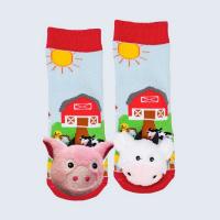 Cow and Pig Mismatch Toddler Slipper Socks-MM27143