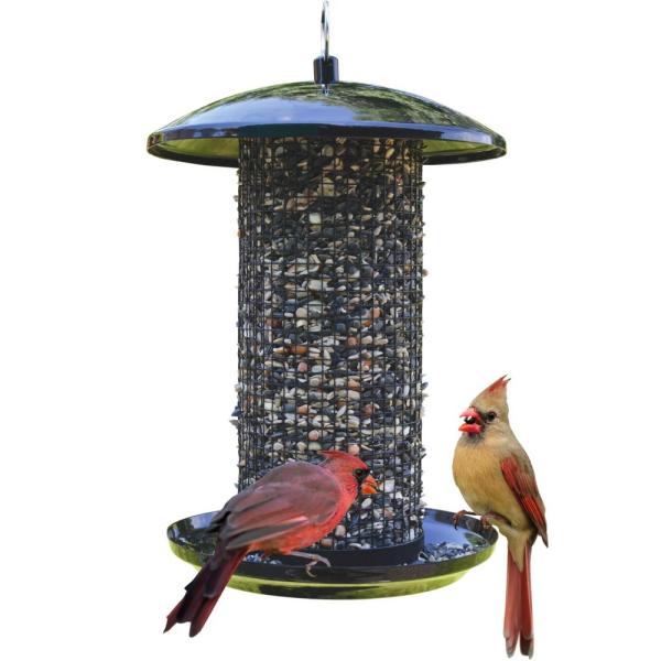 Midnight Metal Mesh Mixed Seed and Peanut Bird Feeder 2.75 qt