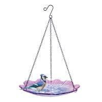 EcoCycle Violet Begonia Hanging Bird Bath 11 inches-NWRPBB11VB