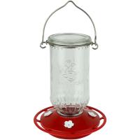 Ruby Roost Recycled Glass Hummingbird Feeder 17oz-NWRPHUM1C