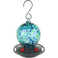 Garden Globe Recycled Handblown Glass Hummingbird Feeder 19oz-NWRPHUM4