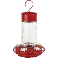 Scarlet Swirl Glass Hummingbird Feeder 20oz-NWTGF4