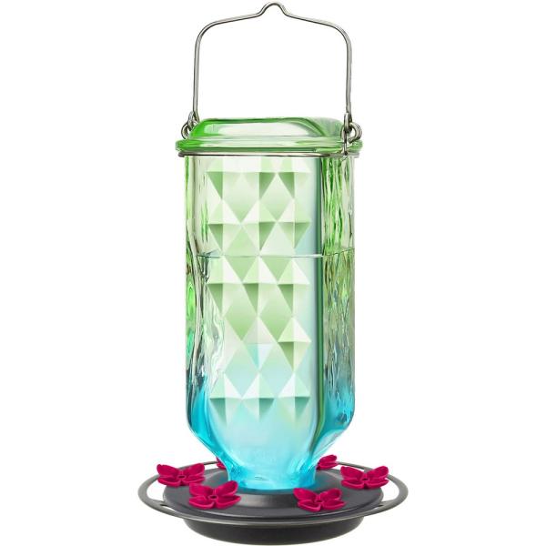 Seafoam Ombre Column Antique Hummingbird Feeder 23oz Seafoam Ombre Column Antique Hummingbird Feeder 23oz