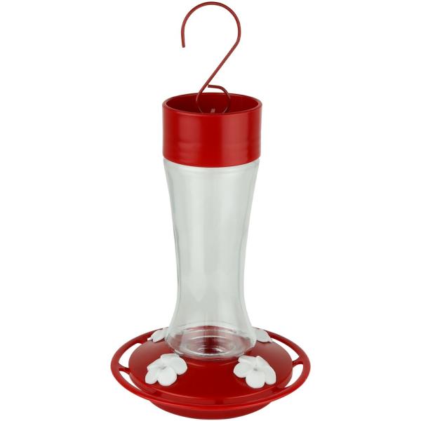 Scarlet Silhouette Glass Hummingbird Feeder 10oz Scarlet Silhouette Glass Hummingbird Feeder 10oz