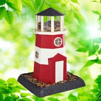 Large Red/White Lighthouse Birdfeeder-NSI9074