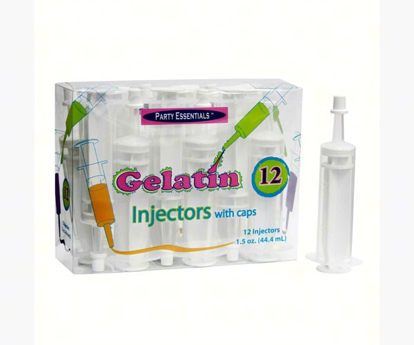 1.5 oz Gelatin Injectors with Cap Clear 12 ct