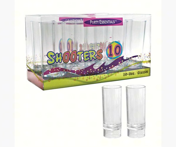 2 oz Shooter Glasses Clear 10 ct boxes