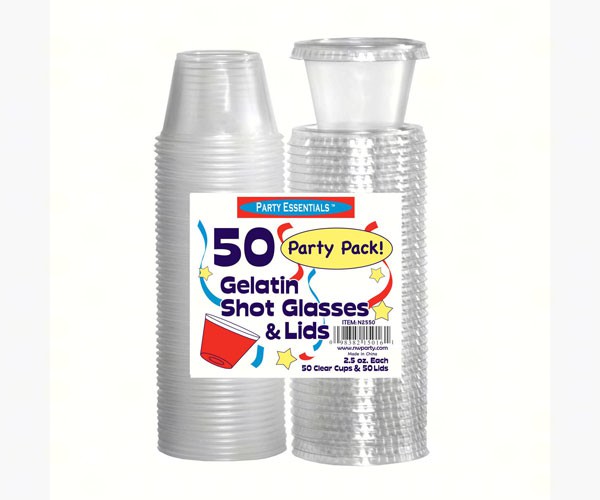 2.5 oz Shot Glasses & Lids Clear 50 ct