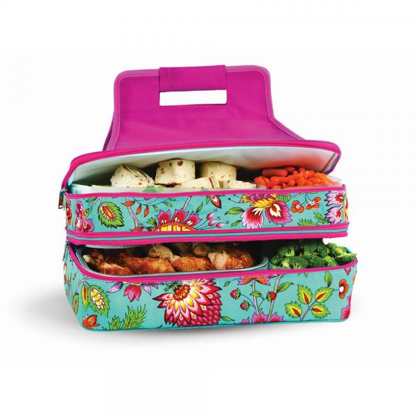 Entertainer Double Level Casserole Carrier Madeline Turquoise