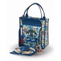 Cabernet Wine and Picnic 2 Person Tote Blue Peacock-PS2-255BP