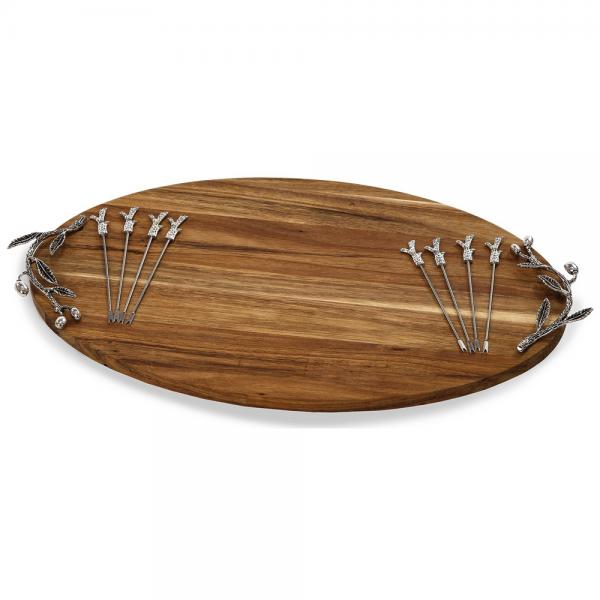 Large Acacia Foodie Bites Tray Olive Branch