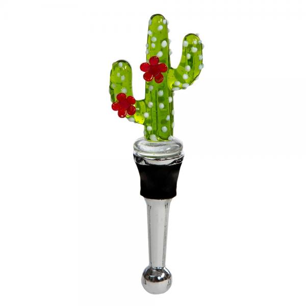 Glass Bottle Stopper Cactus