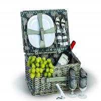 BoothBay 2 Person Picnic Basket Grey-PSB-274GR