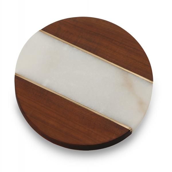 Campello Lazy Susan Marble Board White