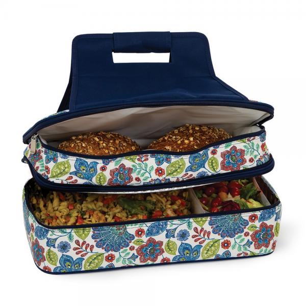Entertainer Hot and Cold Food Carrier Blue Peacock