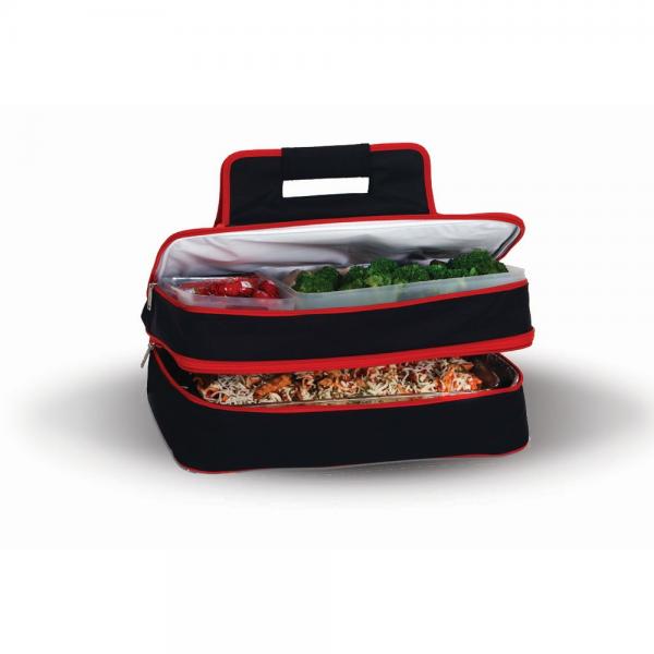 Entertainer Hot and Cold Food Carrier Blackand Red