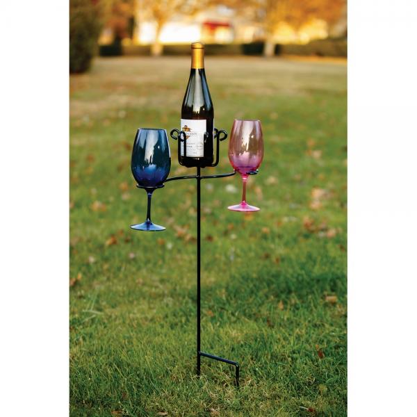 American Made Wine Glass and Bottle Stake