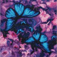 Blue Violet Butterflies Crystal Art Medium Framed Kit-OMCA46785