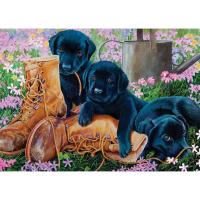 Cobble Hill Black Lab Puppies Tray 35 Piece Puzzle-OMP58851